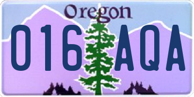 OR license plate 016AQA