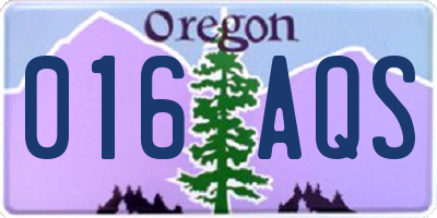 OR license plate 016AQS