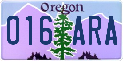 OR license plate 016ARA