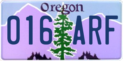 OR license plate 016ARF
