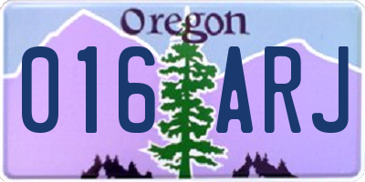 OR license plate 016ARJ