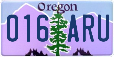 OR license plate 016ARU