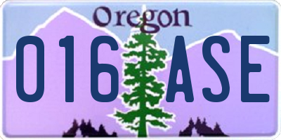 OR license plate 016ASE