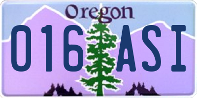 OR license plate 016ASI