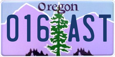 OR license plate 016AST