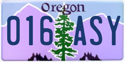 OR license plate 016ASY