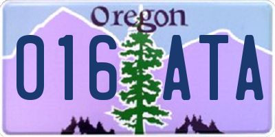 OR license plate 016ATA