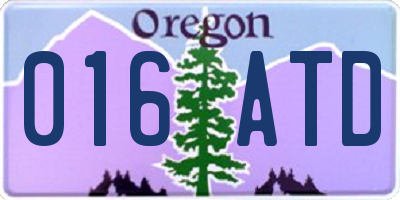 OR license plate 016ATD
