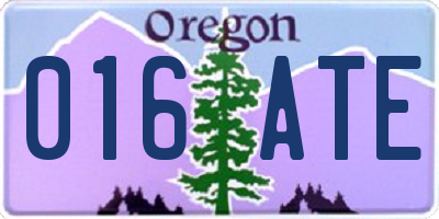 OR license plate 016ATE