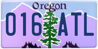 OR license plate 016ATL