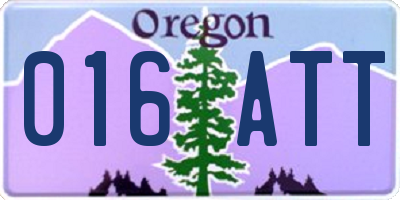 OR license plate 016ATT