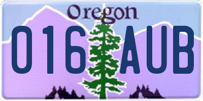OR license plate 016AUB