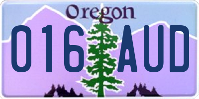 OR license plate 016AUD
