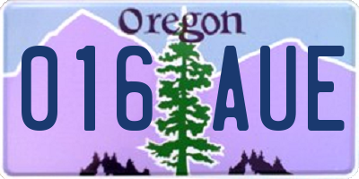OR license plate 016AUE