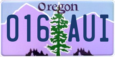 OR license plate 016AUI