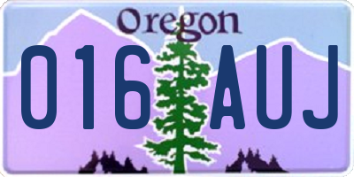 OR license plate 016AUJ