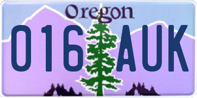 OR license plate 016AUK
