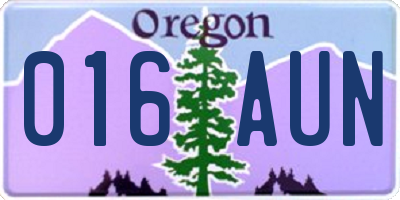 OR license plate 016AUN
