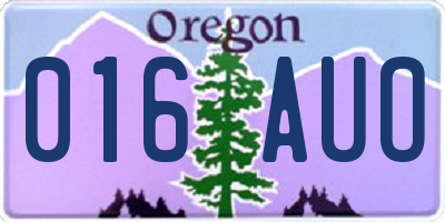OR license plate 016AUO