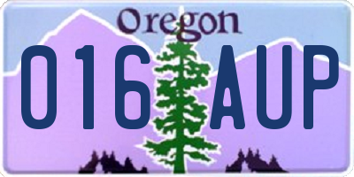 OR license plate 016AUP