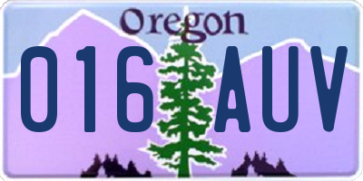 OR license plate 016AUV
