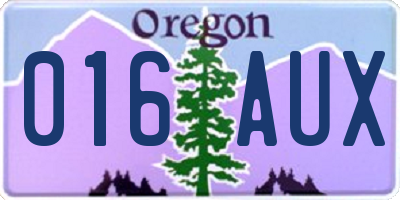 OR license plate 016AUX