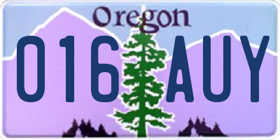 OR license plate 016AUY