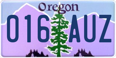 OR license plate 016AUZ