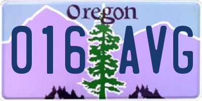 OR license plate 016AVG