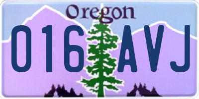OR license plate 016AVJ