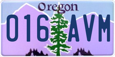 OR license plate 016AVM