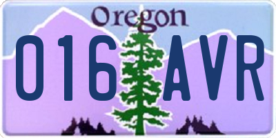 OR license plate 016AVR