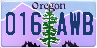 OR license plate 016AWB