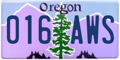 OR license plate 016AWS