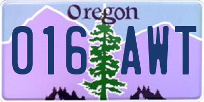 OR license plate 016AWT