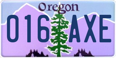 OR license plate 016AXE