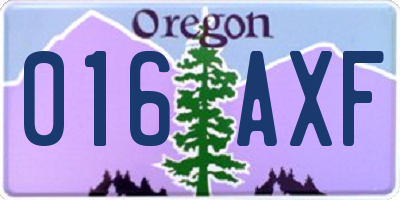 OR license plate 016AXF