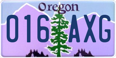 OR license plate 016AXG