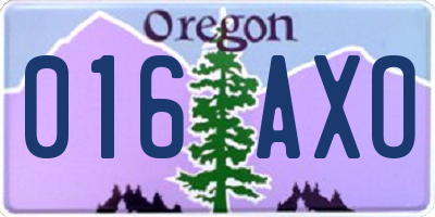 OR license plate 016AXO