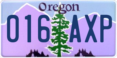 OR license plate 016AXP