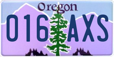 OR license plate 016AXS