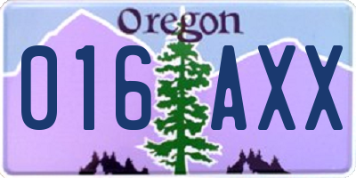 OR license plate 016AXX