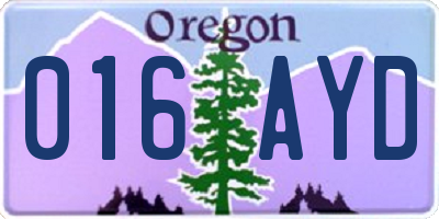 OR license plate 016AYD