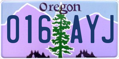 OR license plate 016AYJ