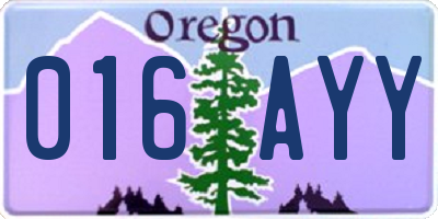 OR license plate 016AYY
