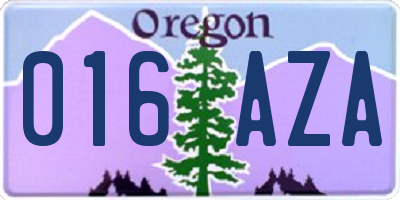 OR license plate 016AZA