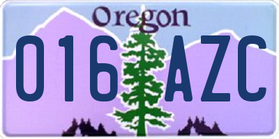 OR license plate 016AZC