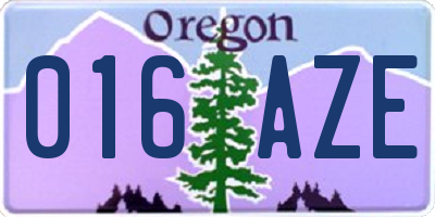 OR license plate 016AZE
