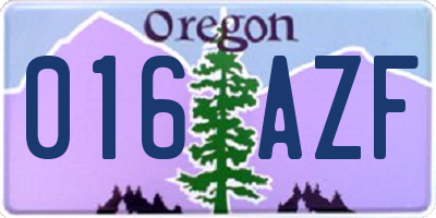 OR license plate 016AZF