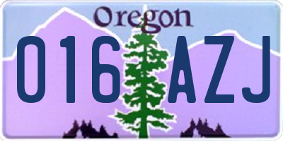 OR license plate 016AZJ